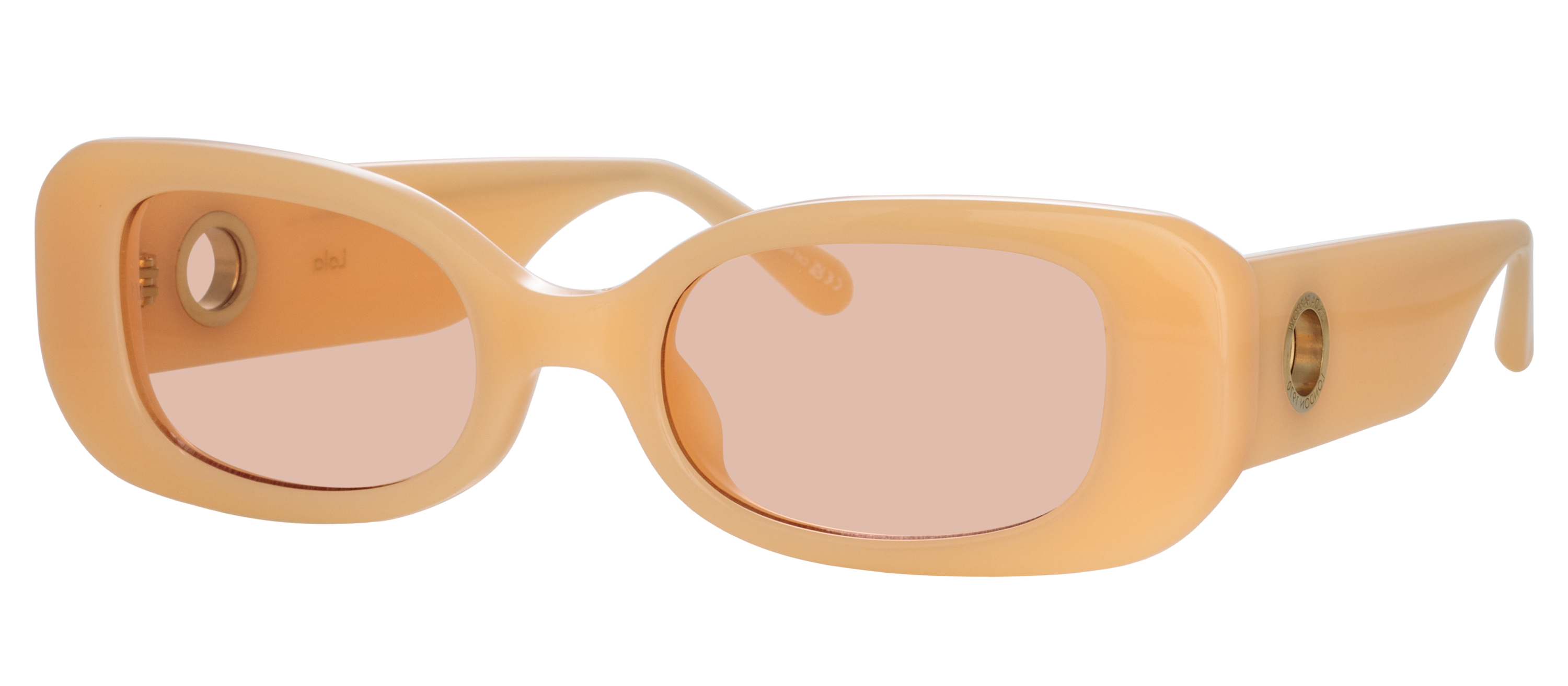 Color_LFL1117C14SUN - Lola Rectangular Sunglasses in Orange and Peach