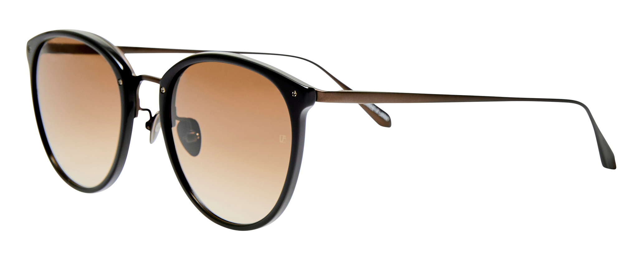 Color_LFL251C105SUN - Calthorpe Oval Sunglasses in Black Matte Nickel and Mocha Grad