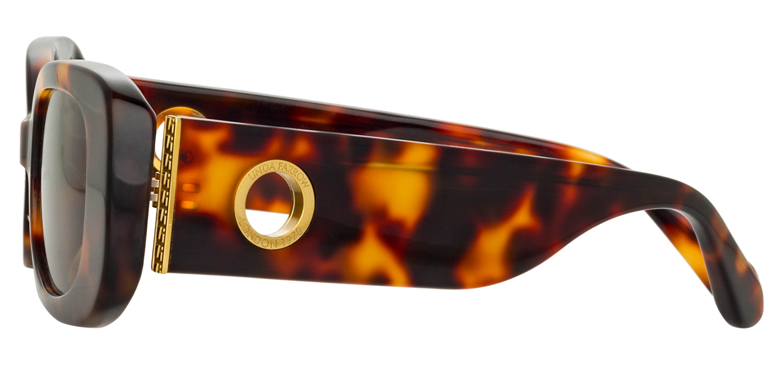 Color_LFL1117C2SUN - Lola Rectangular Sunglasses in Tortoiseshell and Solid Brown