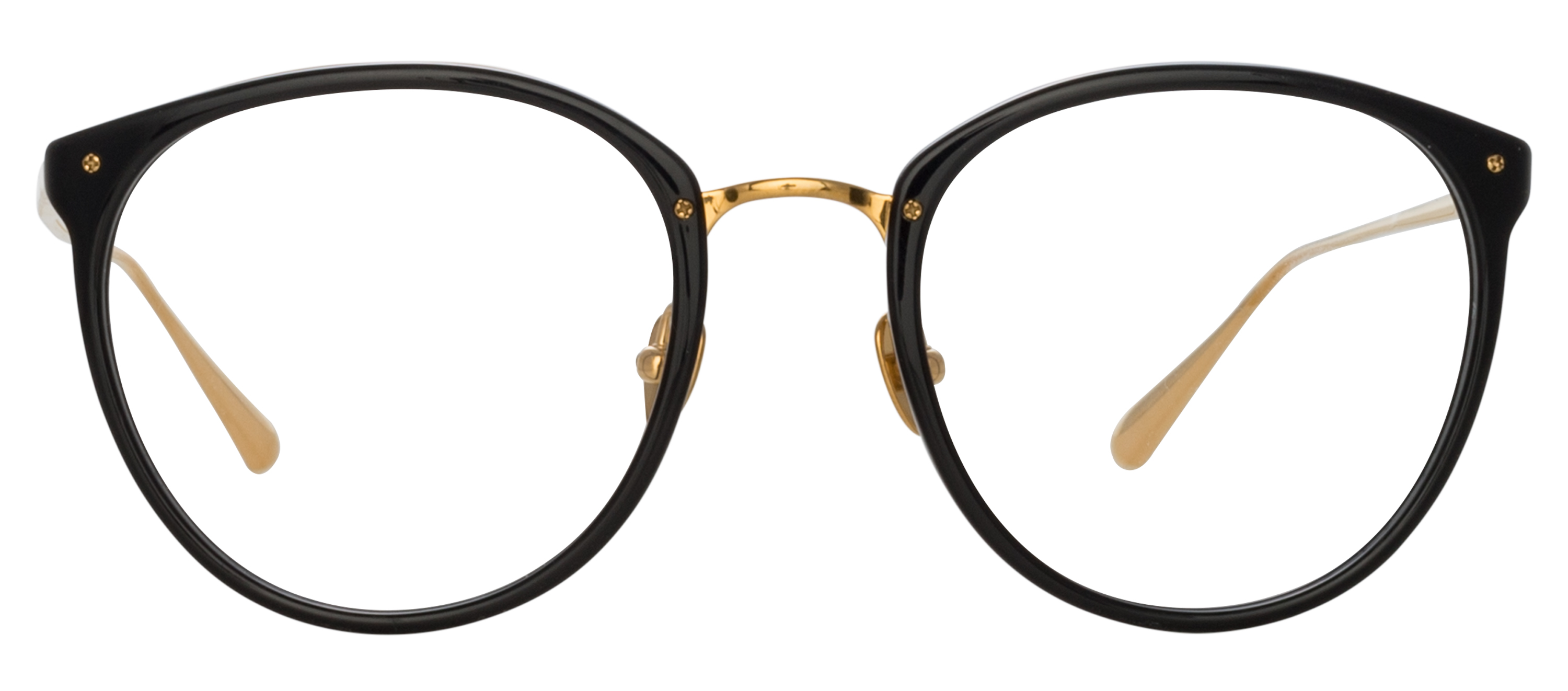 Color_LFLC251C85OPT - Calthorpe Oval Optical Frame in Black - Yellow Gold and Clear