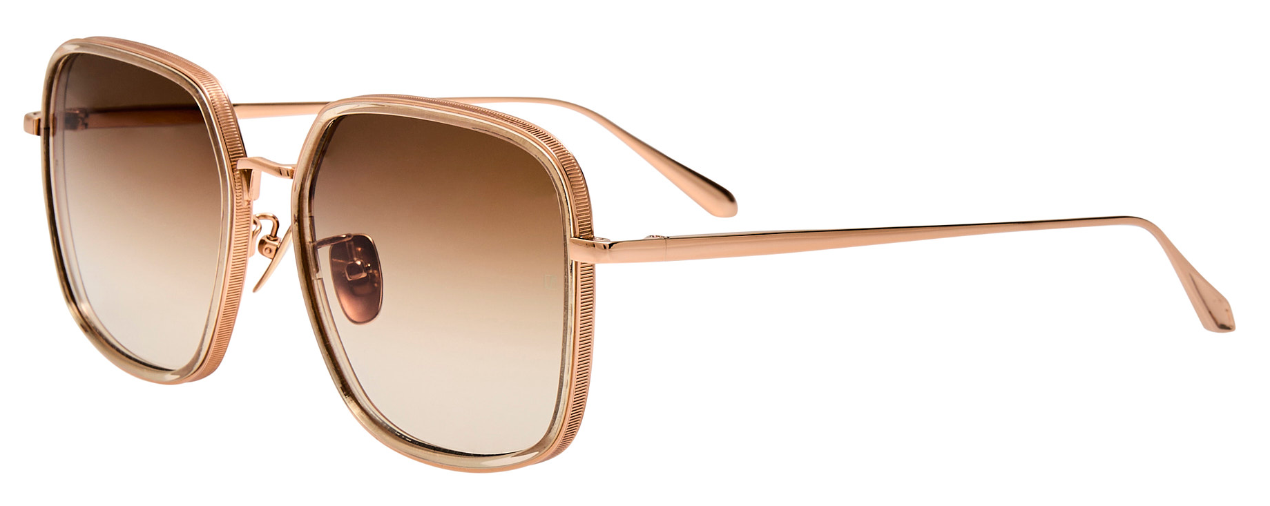 Color_LFL1581C5SUN - Alicia Square Sunglasses in Rosa Gold and Mocha Grad