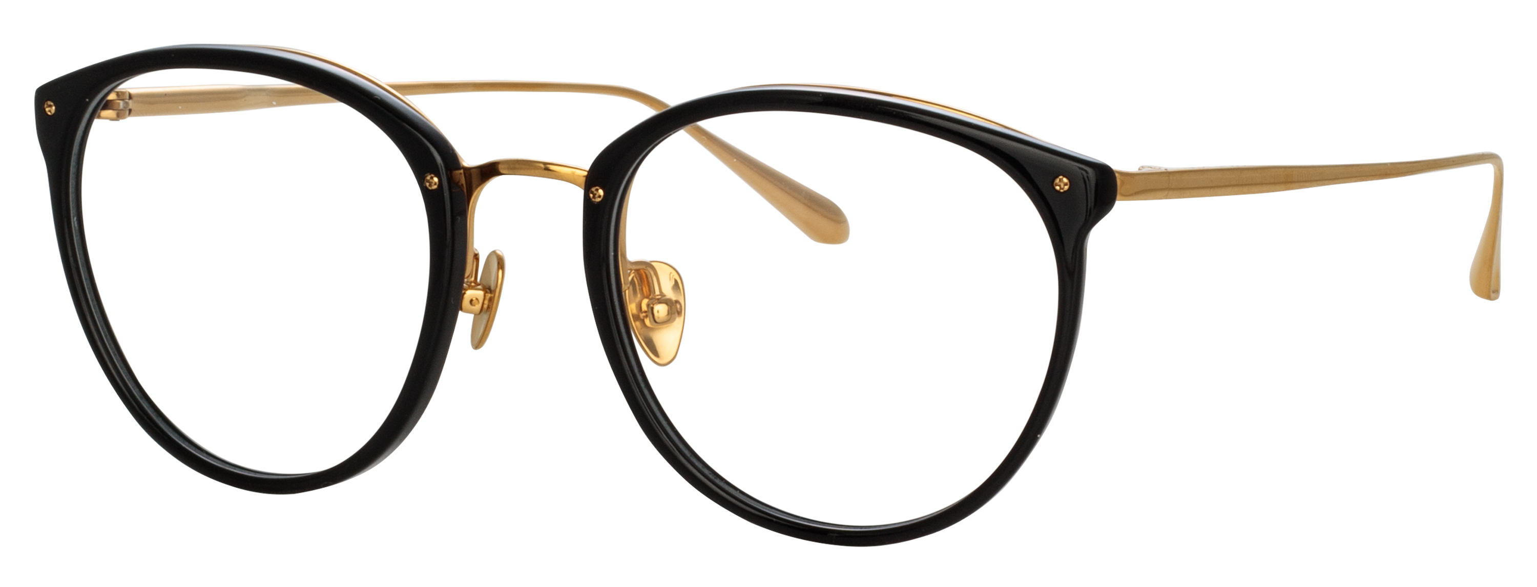 Color_LFLC251C85OPT - Calthorpe Oval Optical Frame in Black - Yellow Gold and Clear
