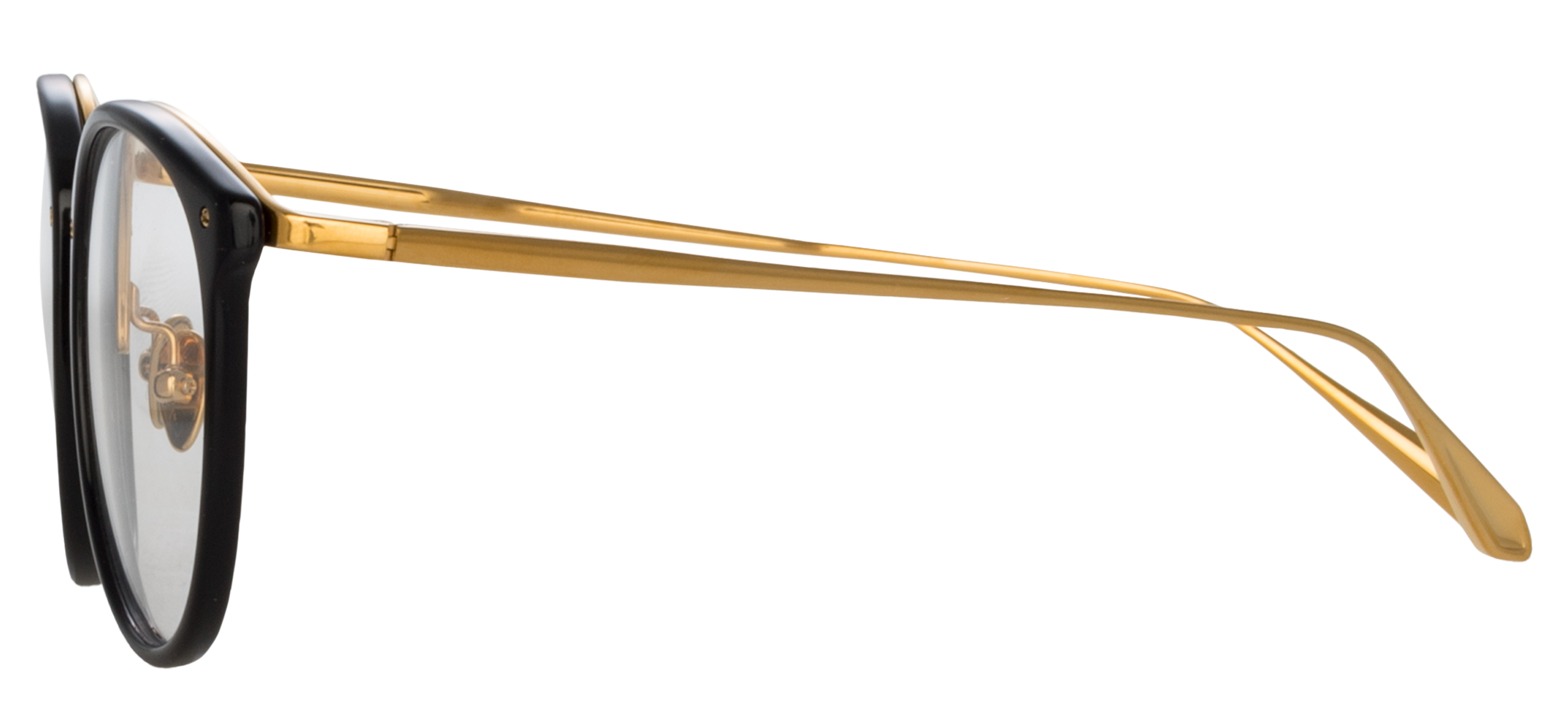 Color_LFLC251C85OPT - Calthorpe Oval Optical Frame in Black - Yellow Gold and Clear