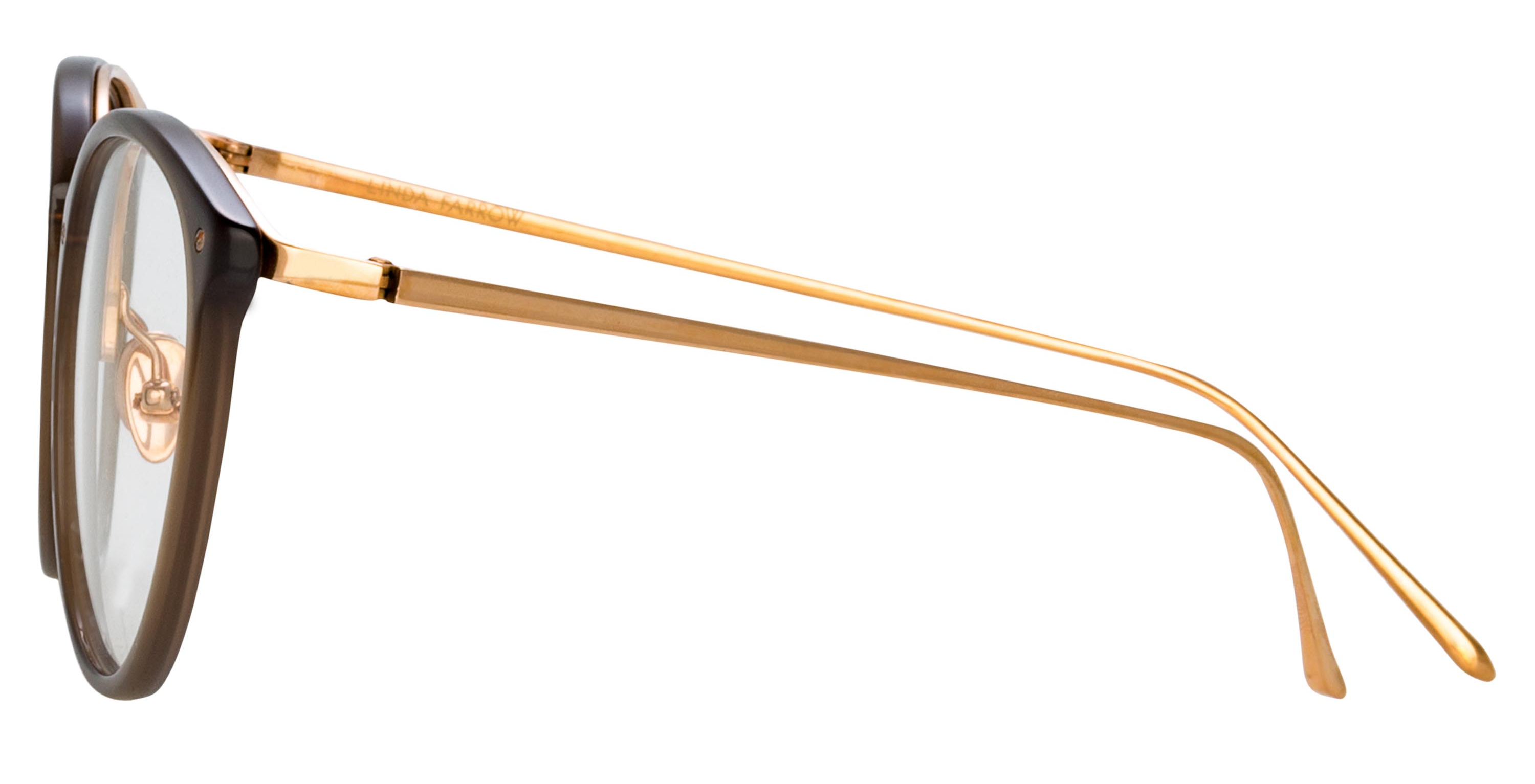 Color_LFLC251C87OPT - Calthorpe Oval Optical Frame in Mocha - Rose Gold and Clear 