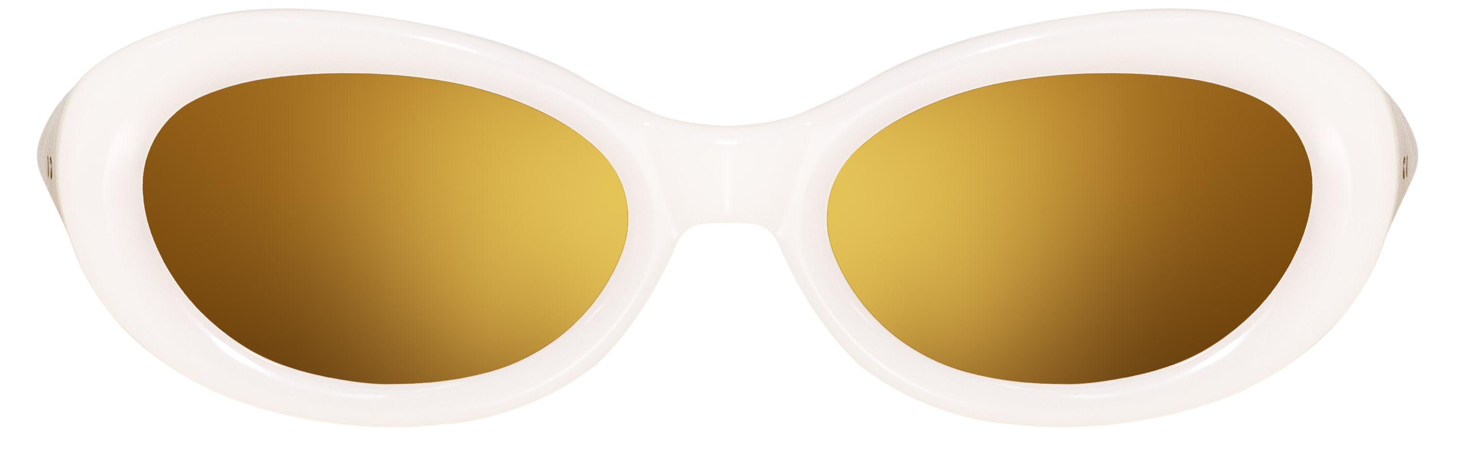 Color_DVN211C7SUN - Dries Van Noten 211 Oval Sunglasses in White and Brown Mirror