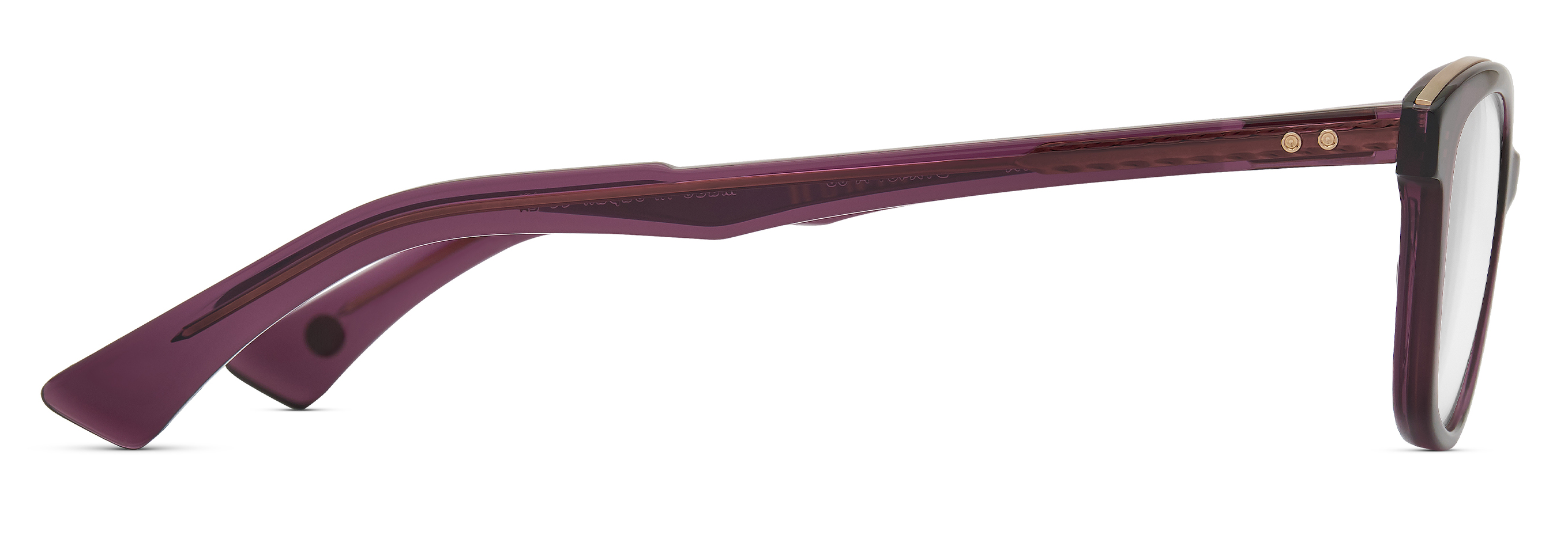 Color_DTX481-A-03 - Purple Glass - Brushed White Gold / Clear