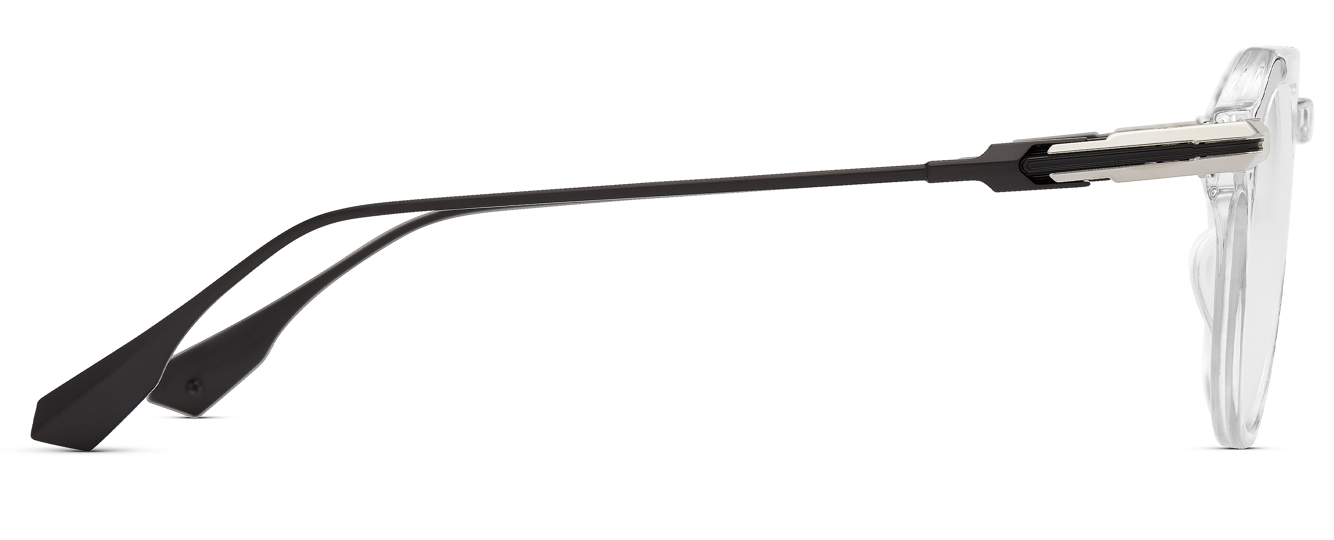 Color_DTX487-A-03 - Crystal Clear - Shiny Silver - Black Iron / Clear