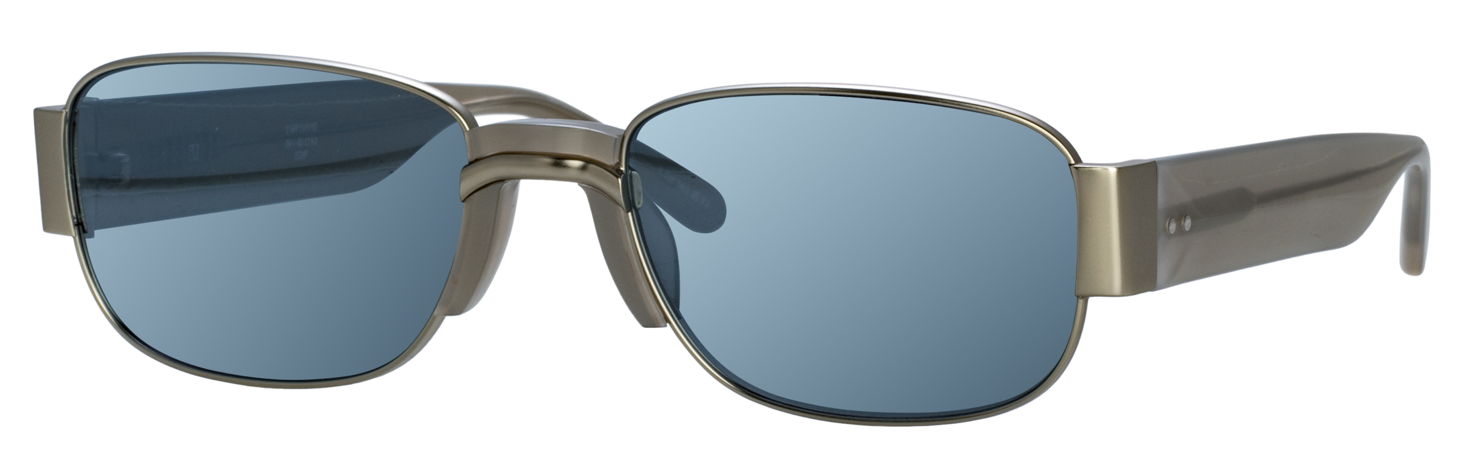 Color_DVN196C2SUN - Dries Van Noten 196 Rectangular Sunglasses in Matt Silver and Blue