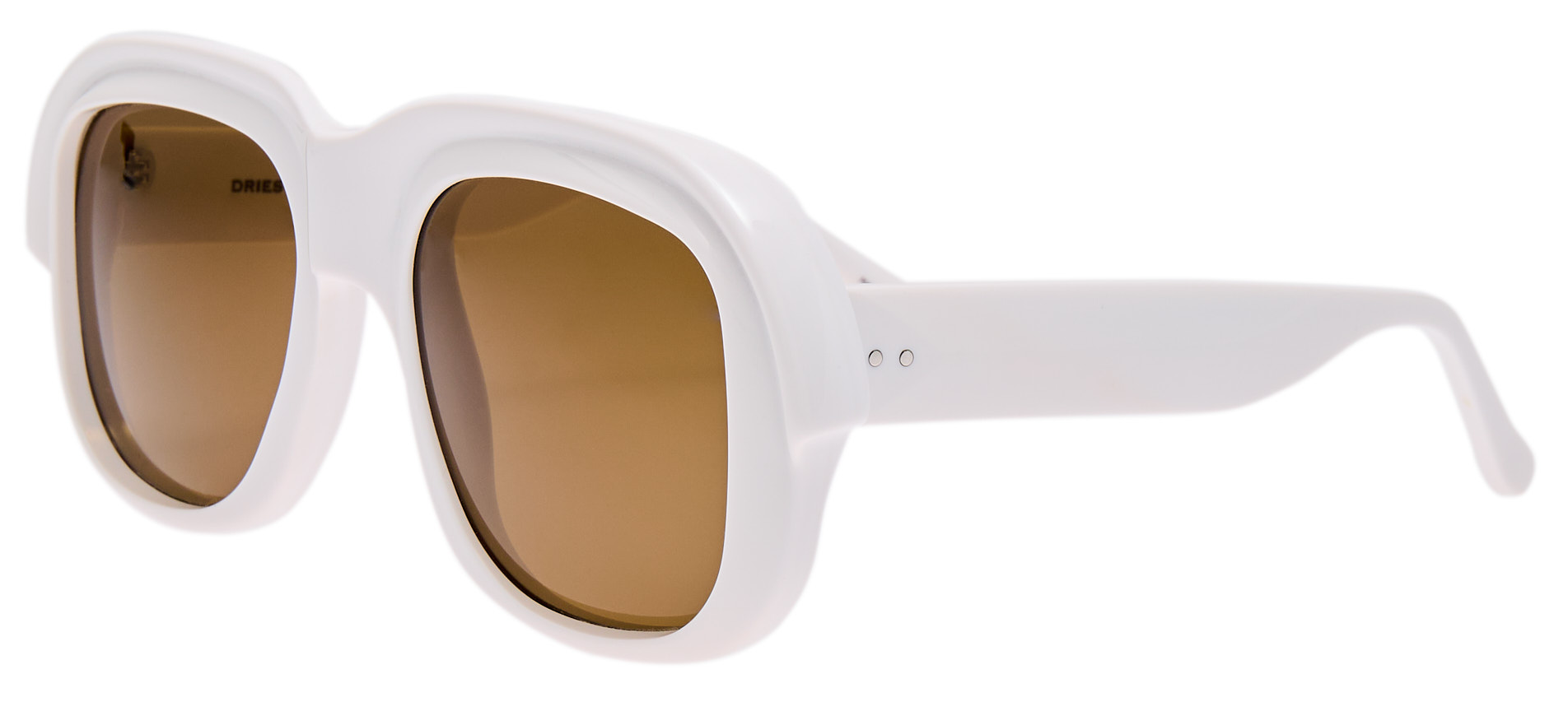 Color_DVN217C2SUN - Dries Van Noten 217 Oversized Sunglasses in White and Brown