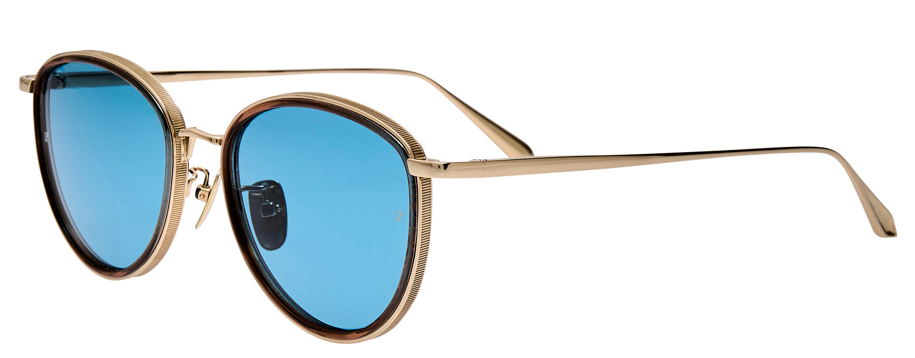 Color_LFL1580C5SUN - Dahlia Oval Sunglasses in Brown / Light Gold and Aqua