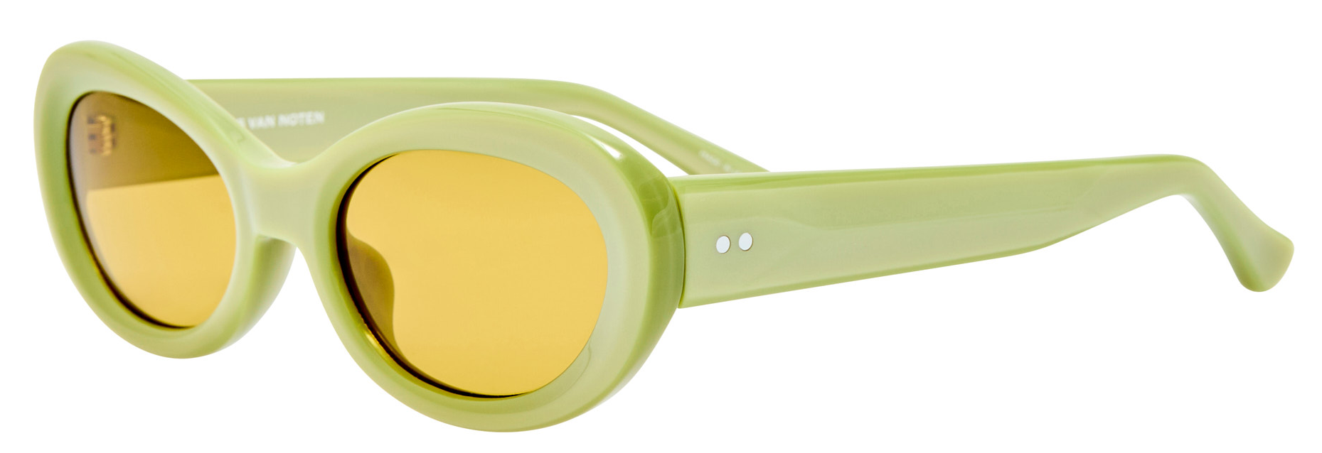 Color_DVN211C9SUN - Dries Van Noten 211 Oval Sunglasses in Green and Tobacco