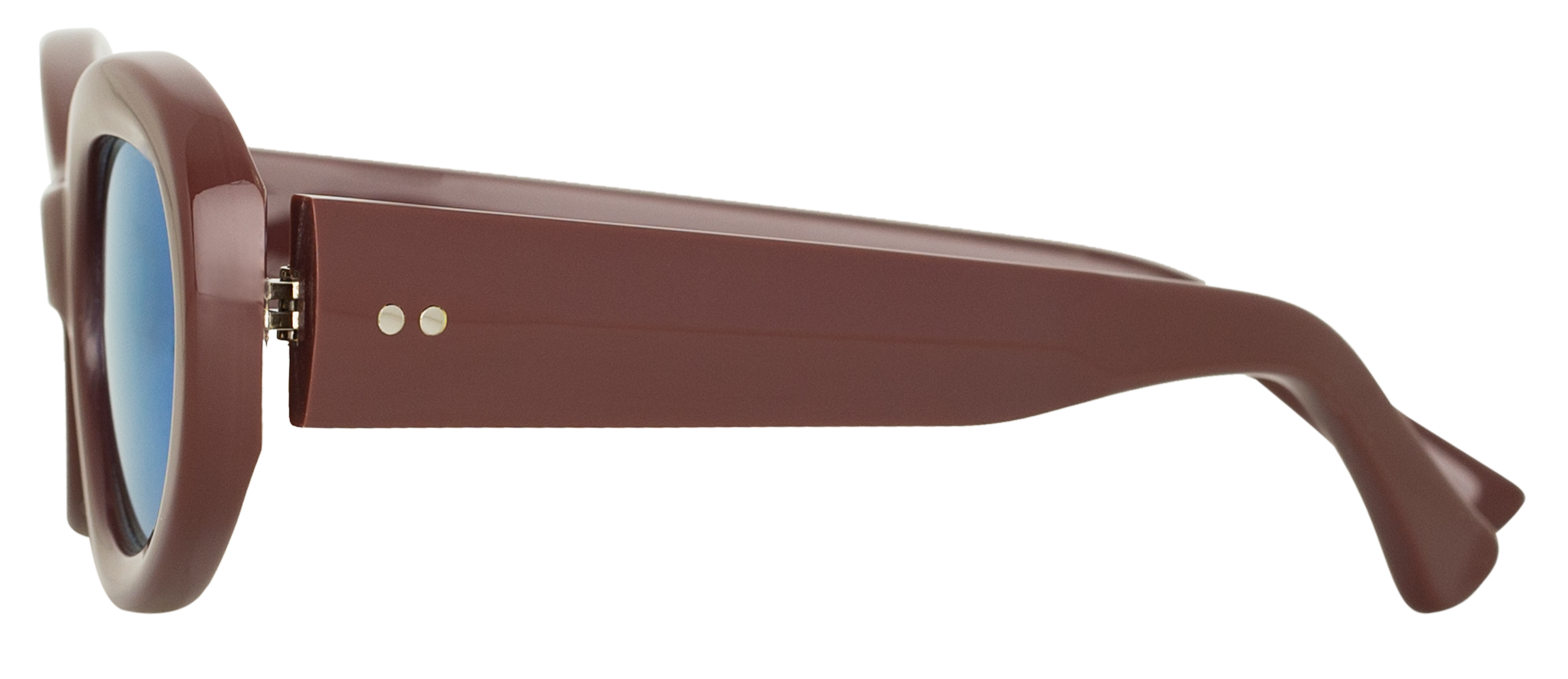 Color_DVN211C4SUN - Dries Van Noten 211 Oval Sunglasses in Brown and Blue Mirror