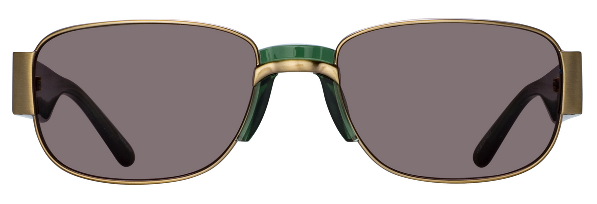 Color_DVN196C4SUN - Dries Van Noten 196 Rectangular Sunglasses in Antique Gold / Green and Grey