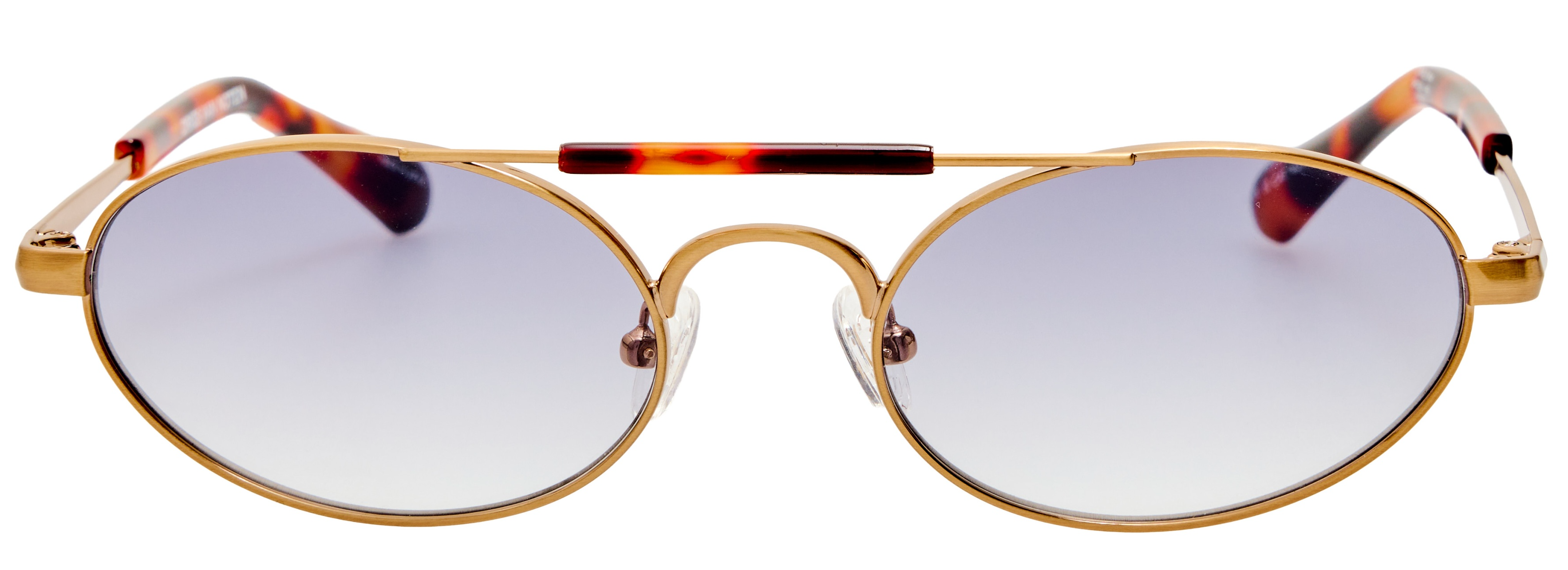 Color_DVN219C4SUN - Dries Van Noten 219 Oval Sunglasses in Antique Gold / T-Shell and Grey
