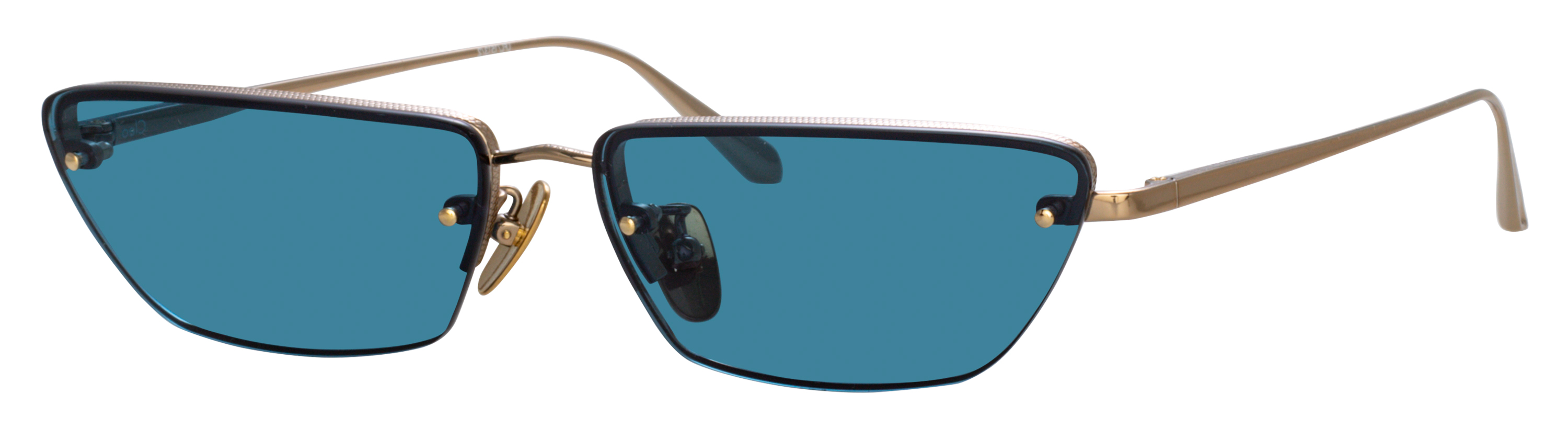 Color_LFL1513C2SUN - Cleo Cat Eye Sunglasses in Light Gold and Aqua