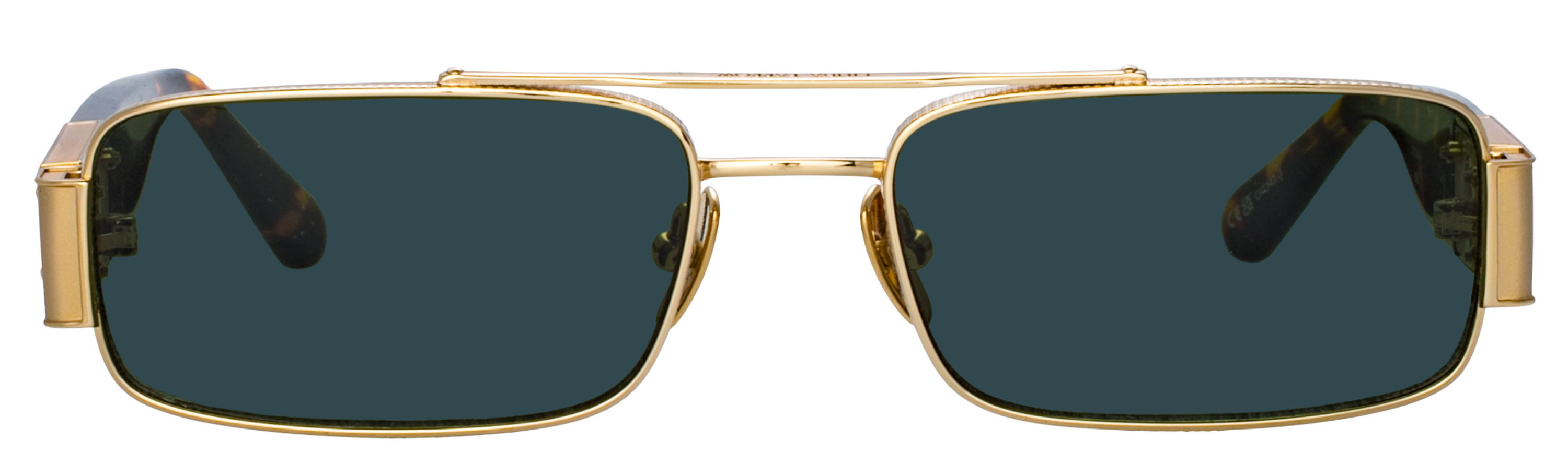Color_LFL1470C2SUN - Joey Rectangular Sunglasses in Light Gold / Dark T-Shell and Green