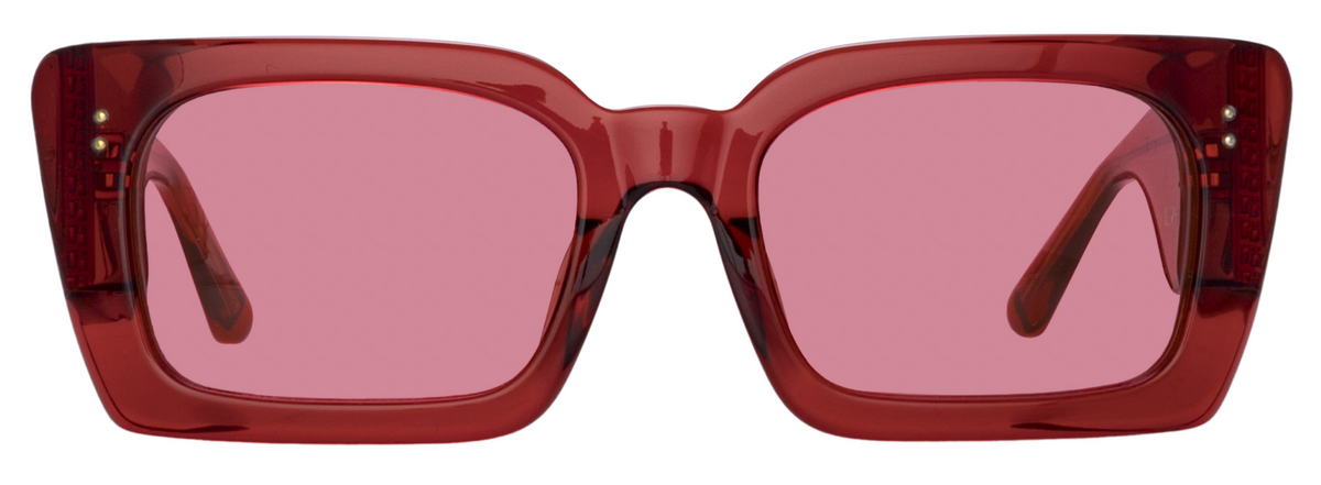 Color_LFL1297C15SUN - Nieve Rectangular Sunglasses in Red and Red