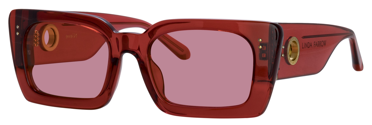 Color_LFL1297C15SUN - Nieve Rectangular Sunglasses in Red and Red