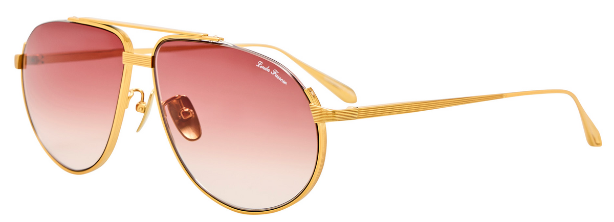 Color_LFL1752C2SUN - Stevie Aviator Sunglasses in Yellow Gold and Red