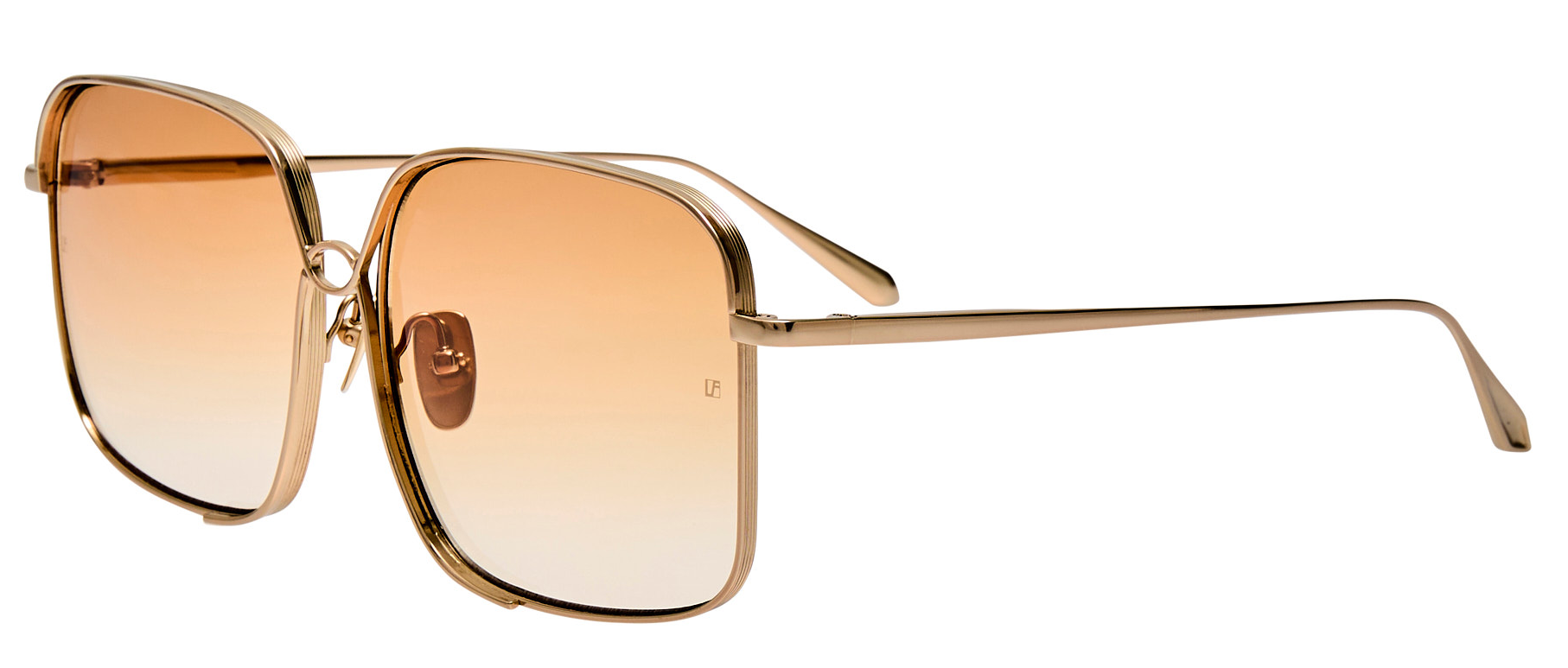 Color_LFL1597C3SUN - Genevieve Square Sunglasses in Light Gold and Camel Grad