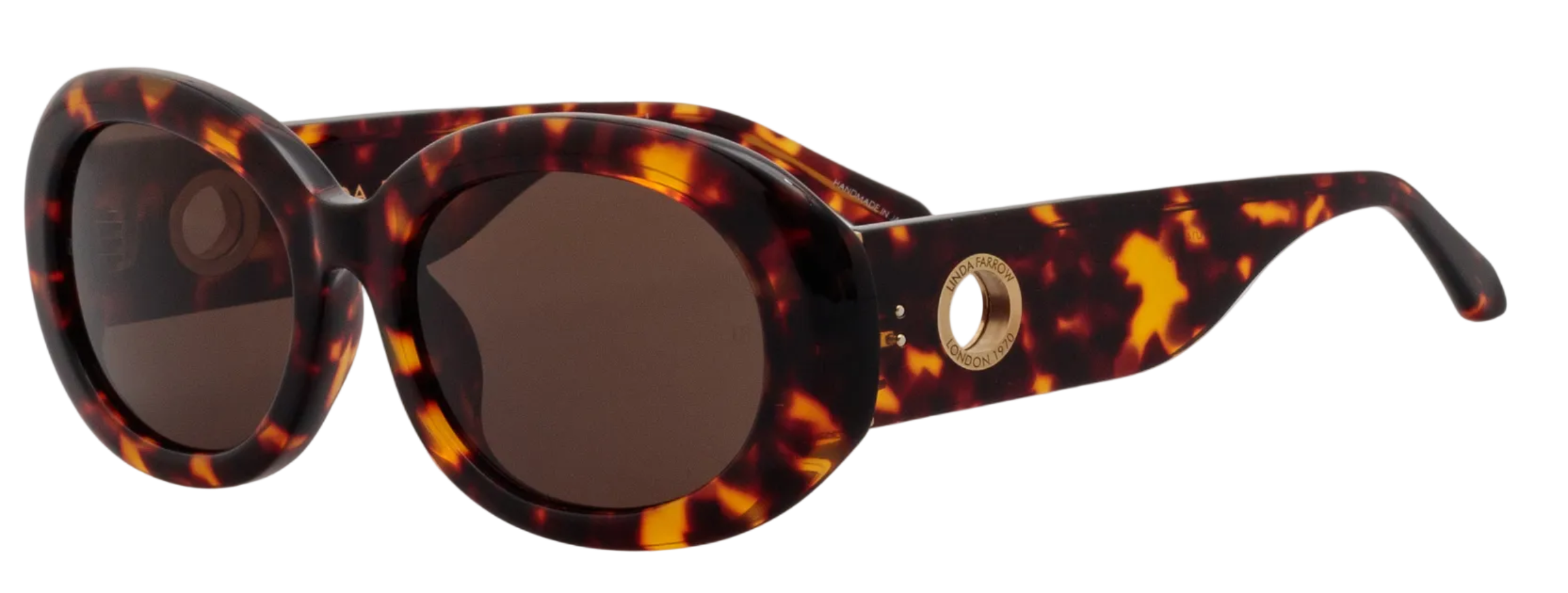 Color_LFL1462C2SUN - Lina Oval Frame Sunglasses in Tortoise Shell and Brown