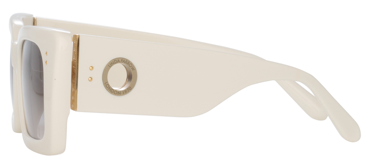 Color_LFL1297C7SUN - Nieve Rectangular Sunglasses in White and Grey Gradient