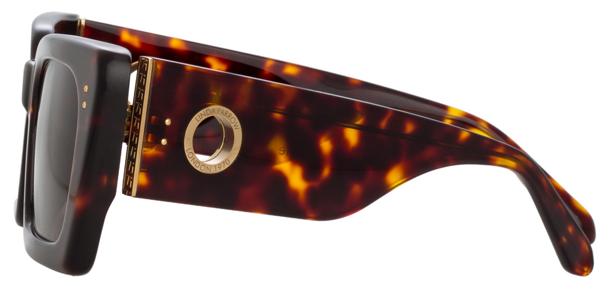 Color_LFL1297C2SUN - Nieve Rectangular Sunglasses in Tortoiseshell and Brown