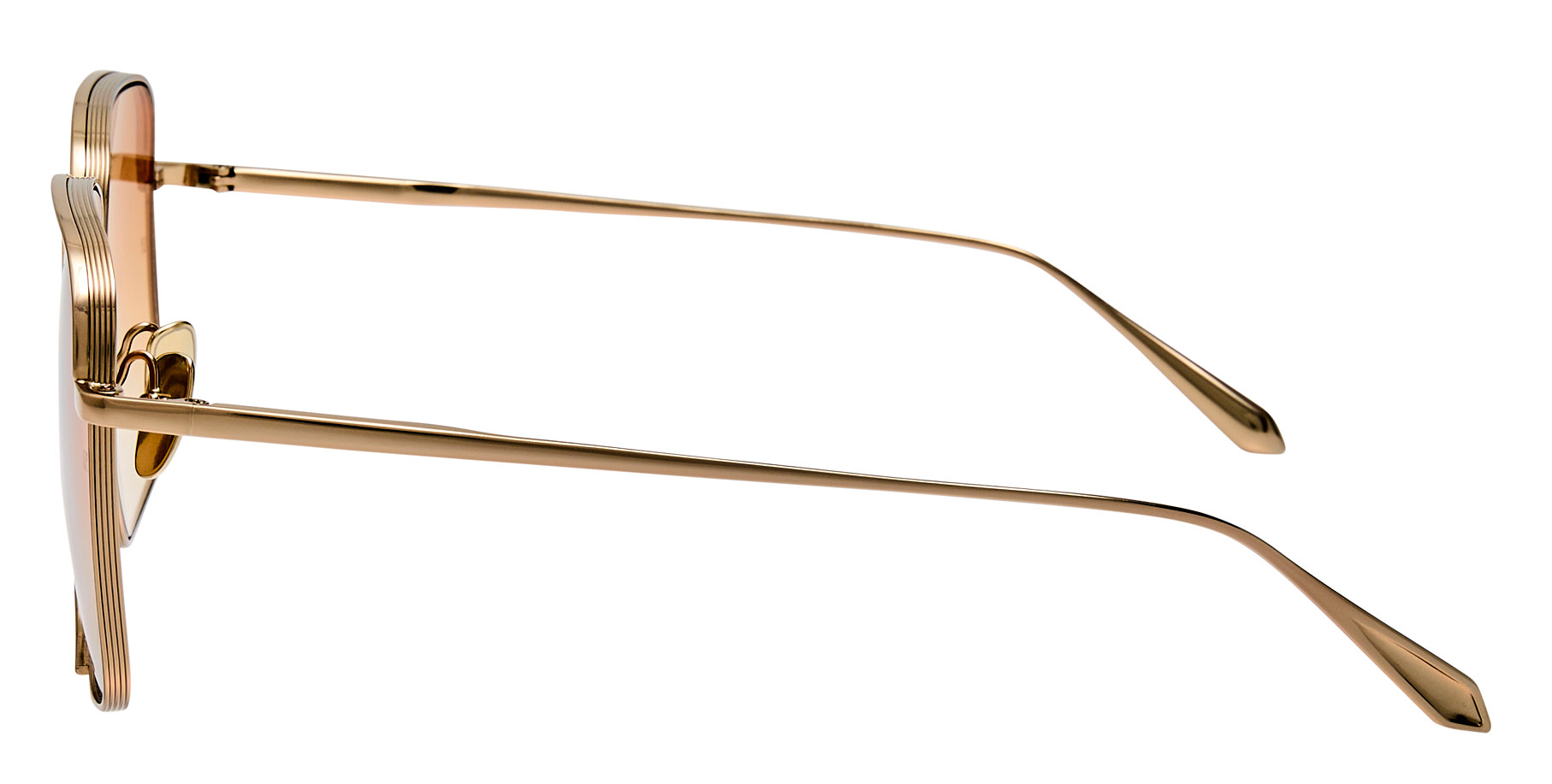 Color_LFL1597C3SUN - Genevieve Square Sunglasses in Light Gold and Camel Grad