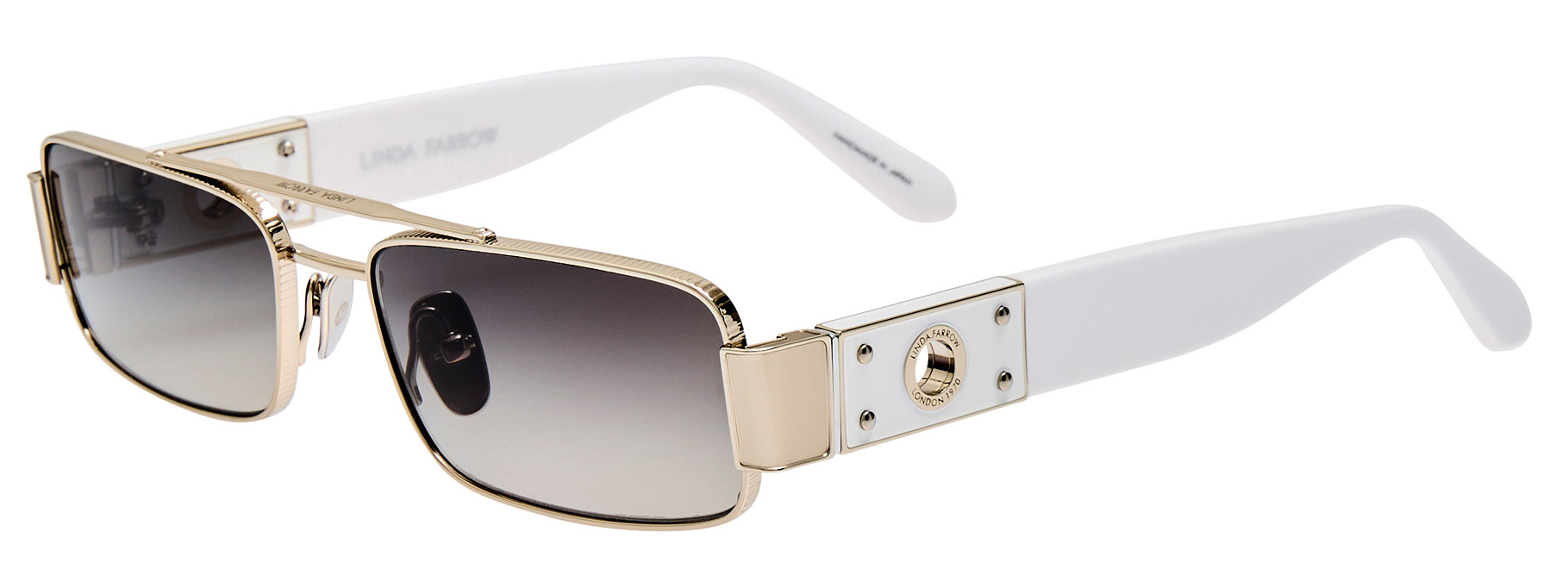 Color_LFL1470C3SUN - Joey Rectangular Sunglasses in White Gold and Grey Grad LIMITED EDITION