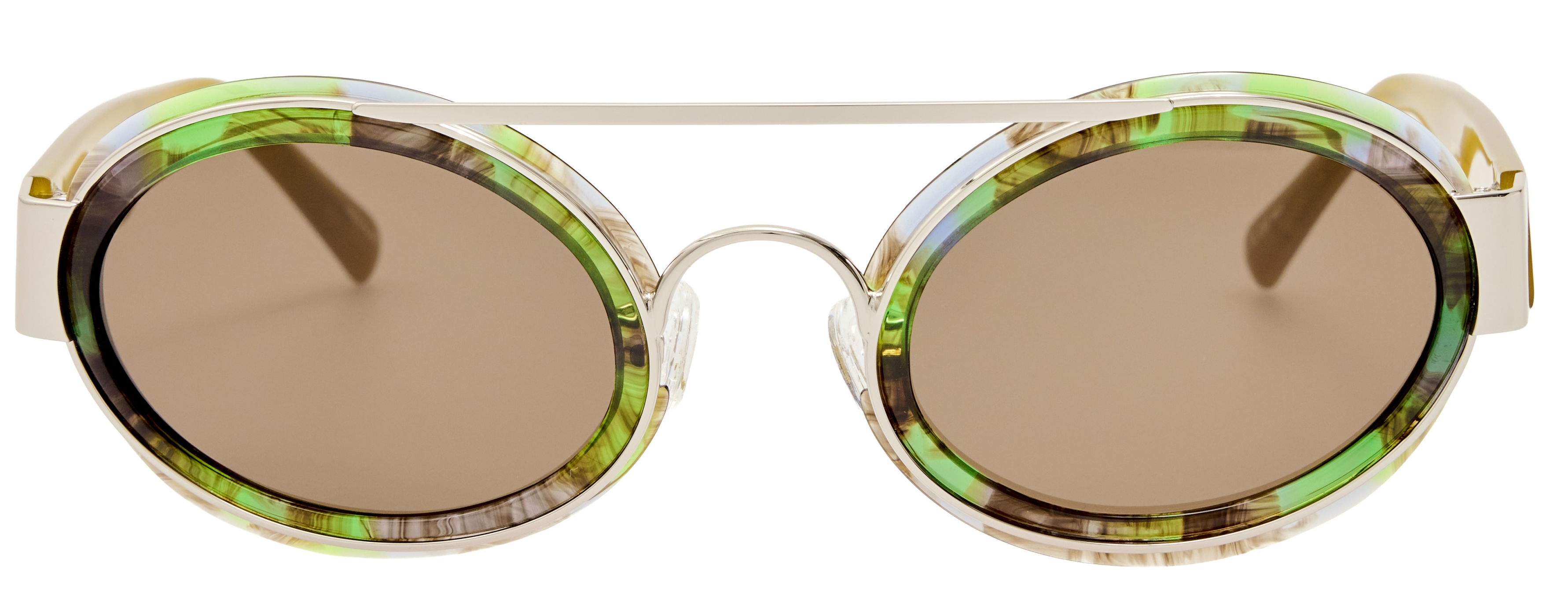 Color_DVN218C2SUN - Dries Van Noten 218 Cat Eye Sunglasses in Green and Brown