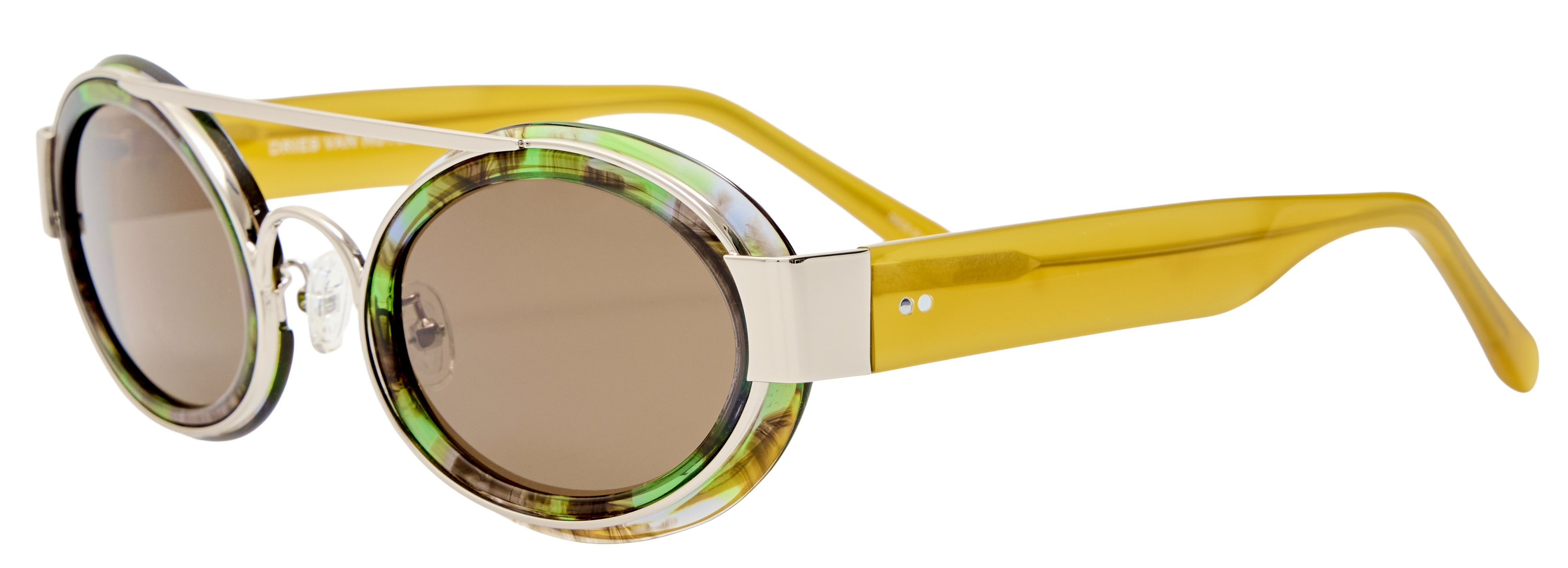 Color_DVN218C2SUN - Dries Van Noten 218 Cat Eye Sunglasses in Green and Brown