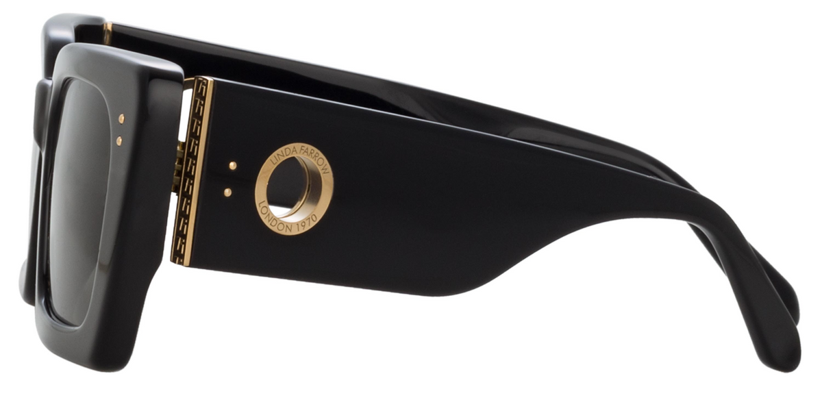 Color_LFL1297C1SUN - Nieve Rectangular Sunglasses in Black and Grey