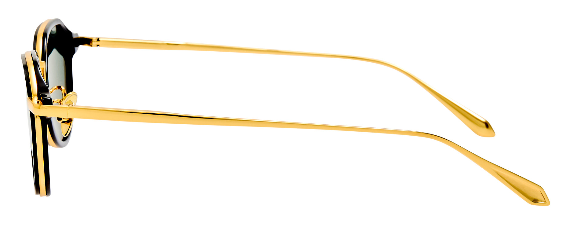 Color_LFL1638C1SUN - Dellal Oval Sunglasses in Black / Yellow Gold and Grey