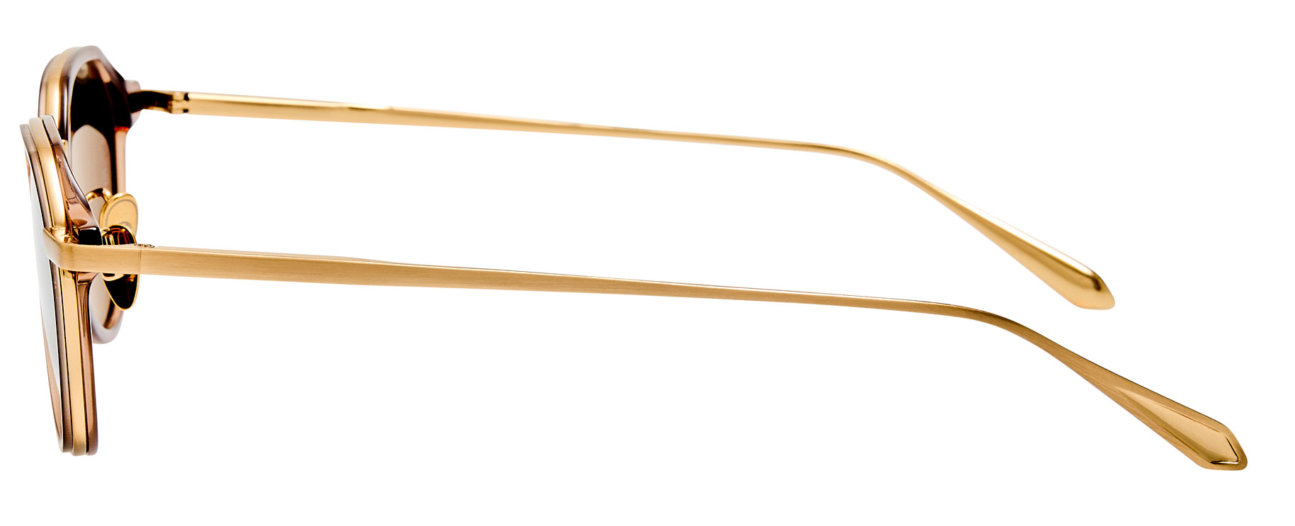 Color_LFL1638C2SUN - Dellal Oval Sunglasses in Brown / Matt Champagne and Deep Green