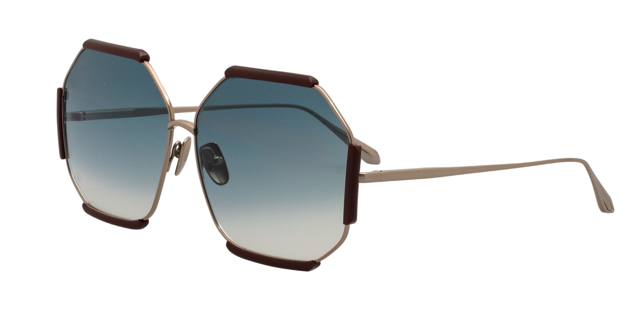 Color_LFL1308C7SUN - Margot Hexagon Sunglasses in Aqua