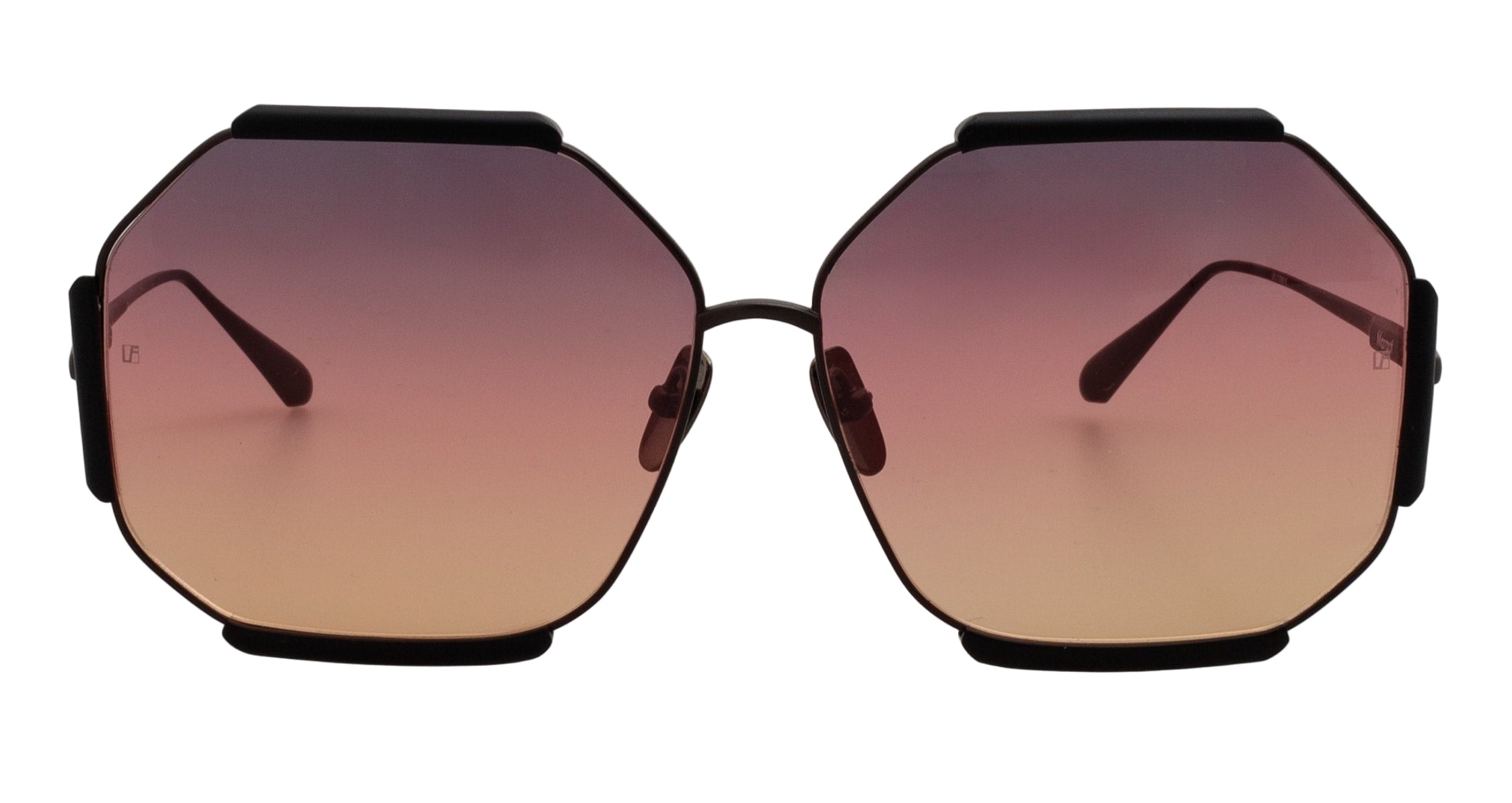Color_LFL1308C8SUN - Margot Hexagon Sunglasses in Matt Nickel and Sunset