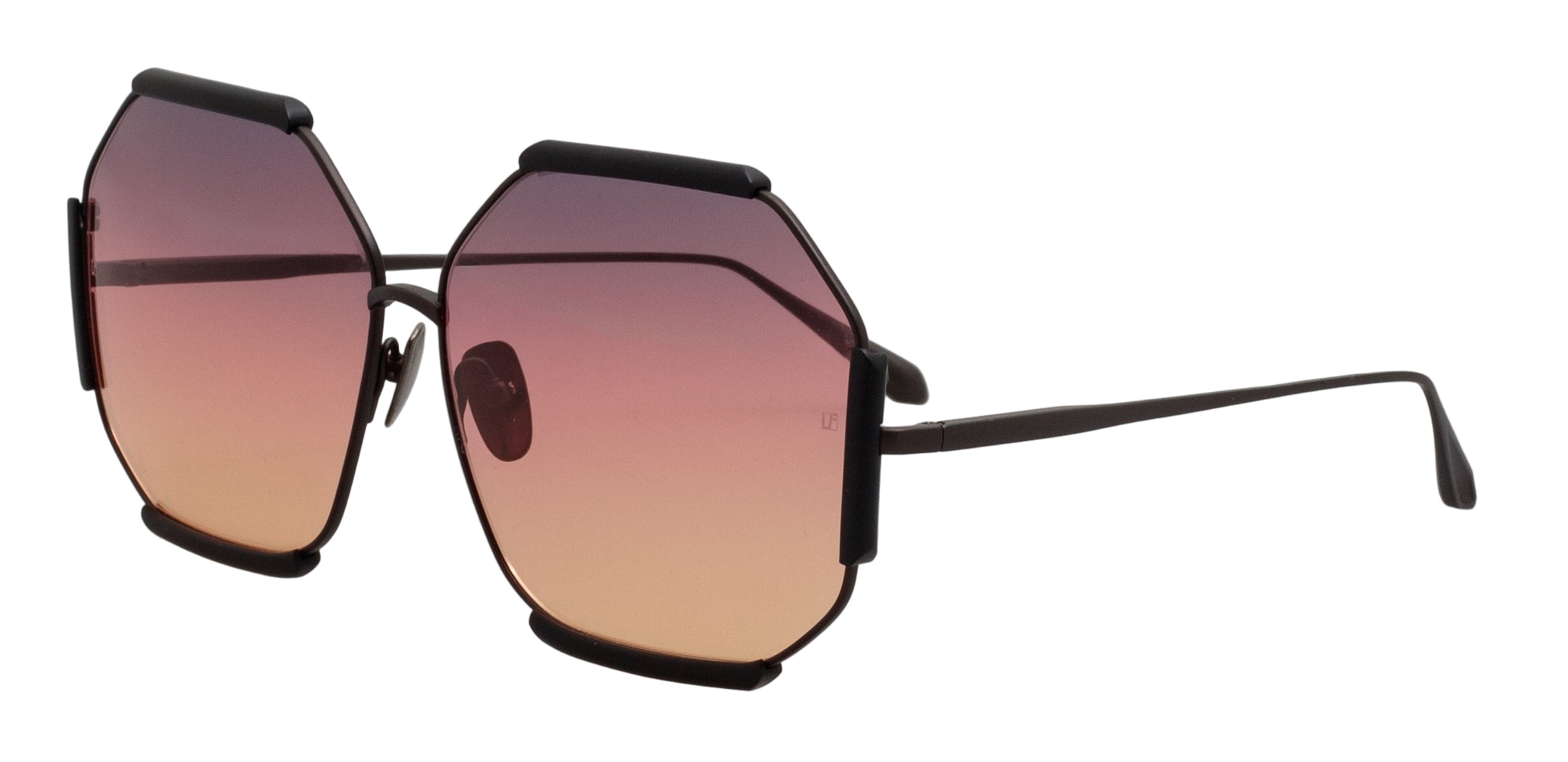 Color_LFL1308C8SUN - Margot Hexagon Sunglasses in Matt Nickel and Sunset