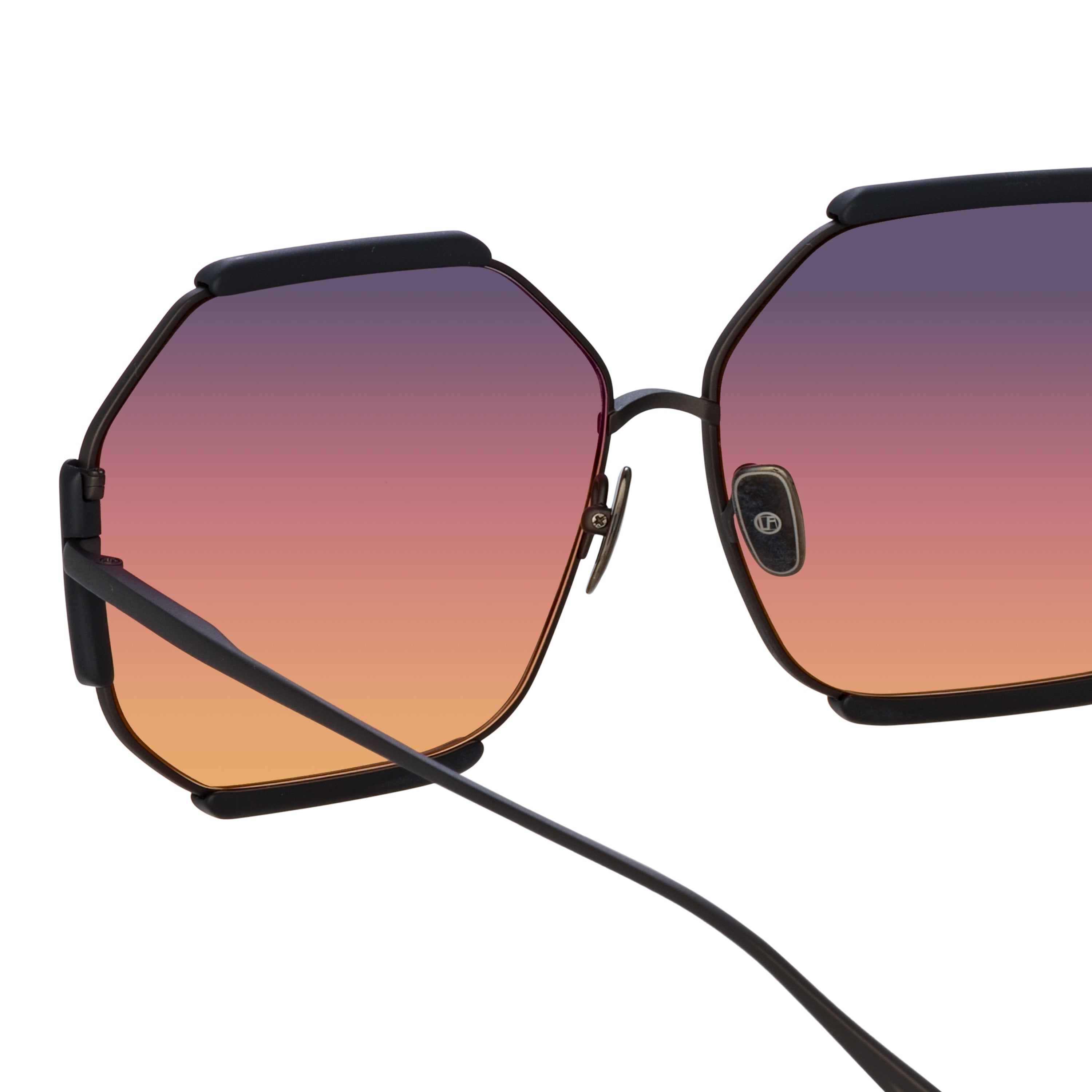 Color_LFL1308C8SUN - Margot Hexagon Sunglasses in Matt Nickel and Sunset