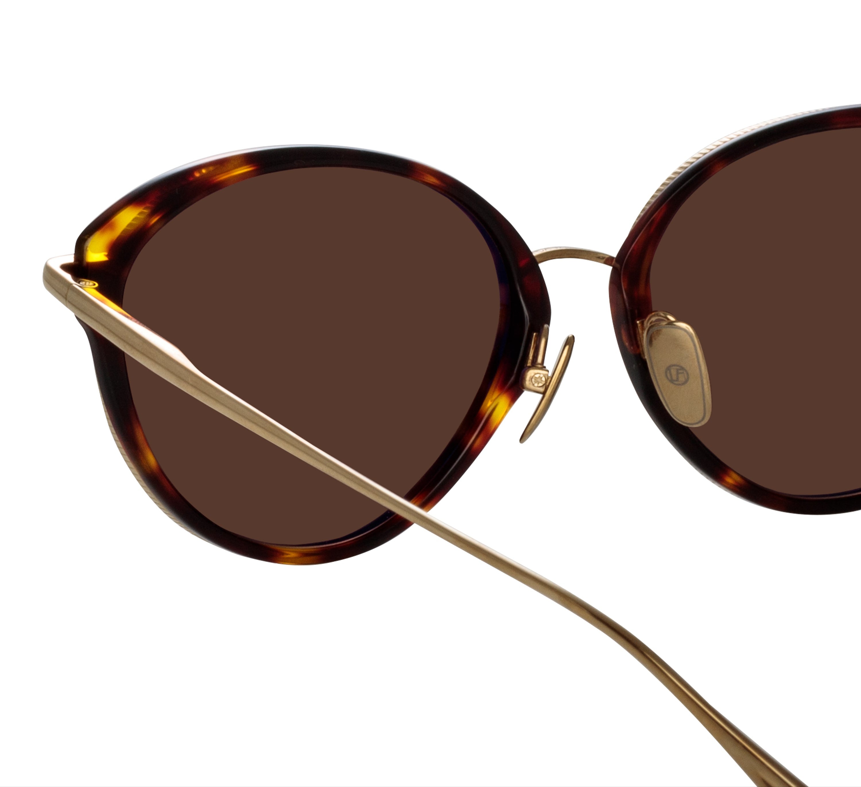 Color_LFL1445C2SUN - Song Cat Eye Sunglasses in Light Gold and Tortoiseshell