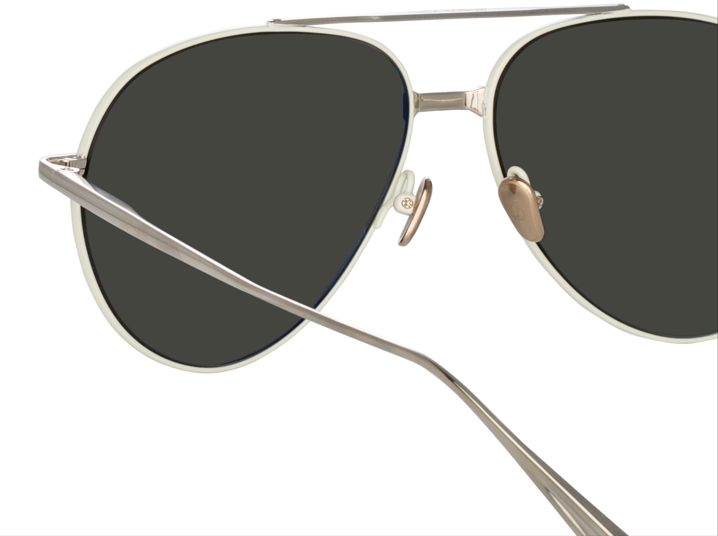 Color_LFL1421C6SUN - Marcelo Aviator Sunglasses in White Gold / Silver