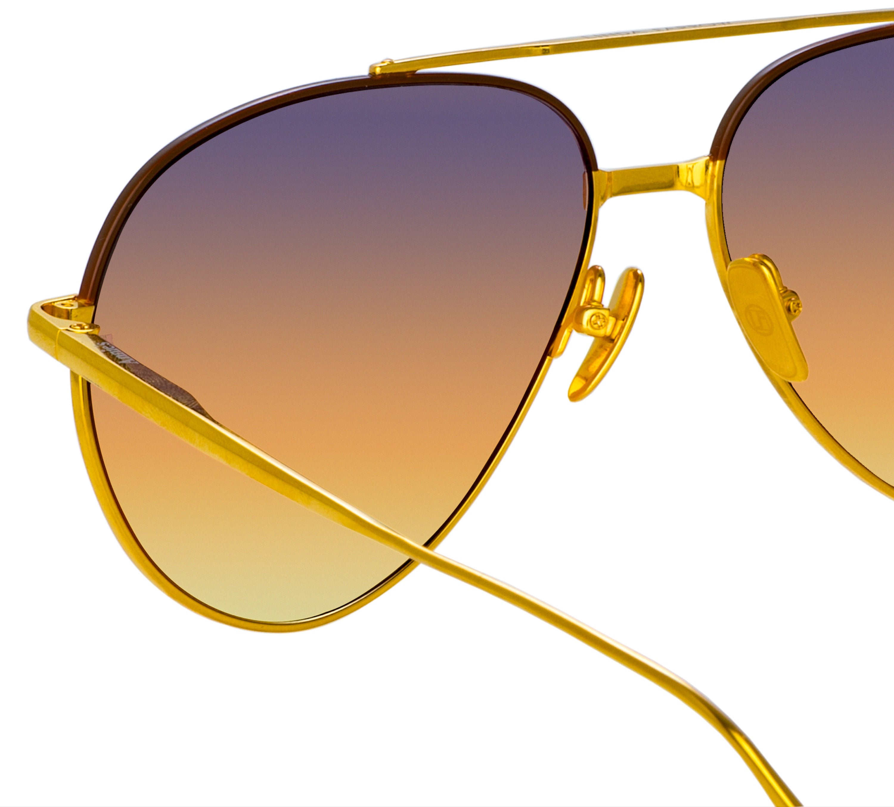 Color_LFL1421C7SUN - Marcelo Aviator Sunglasses in Yellow Gold / Sunset