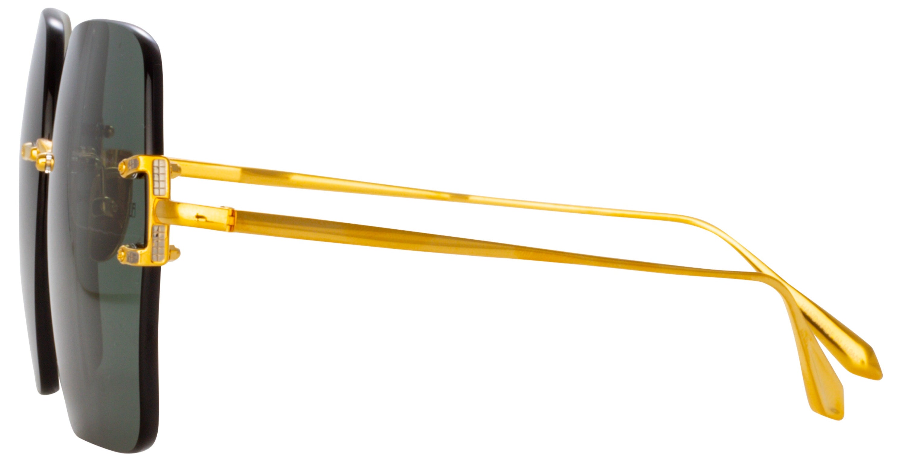 Color_LFL1395C2SUN - Carina Oversized Sunglasses in Yellow Gold / Green