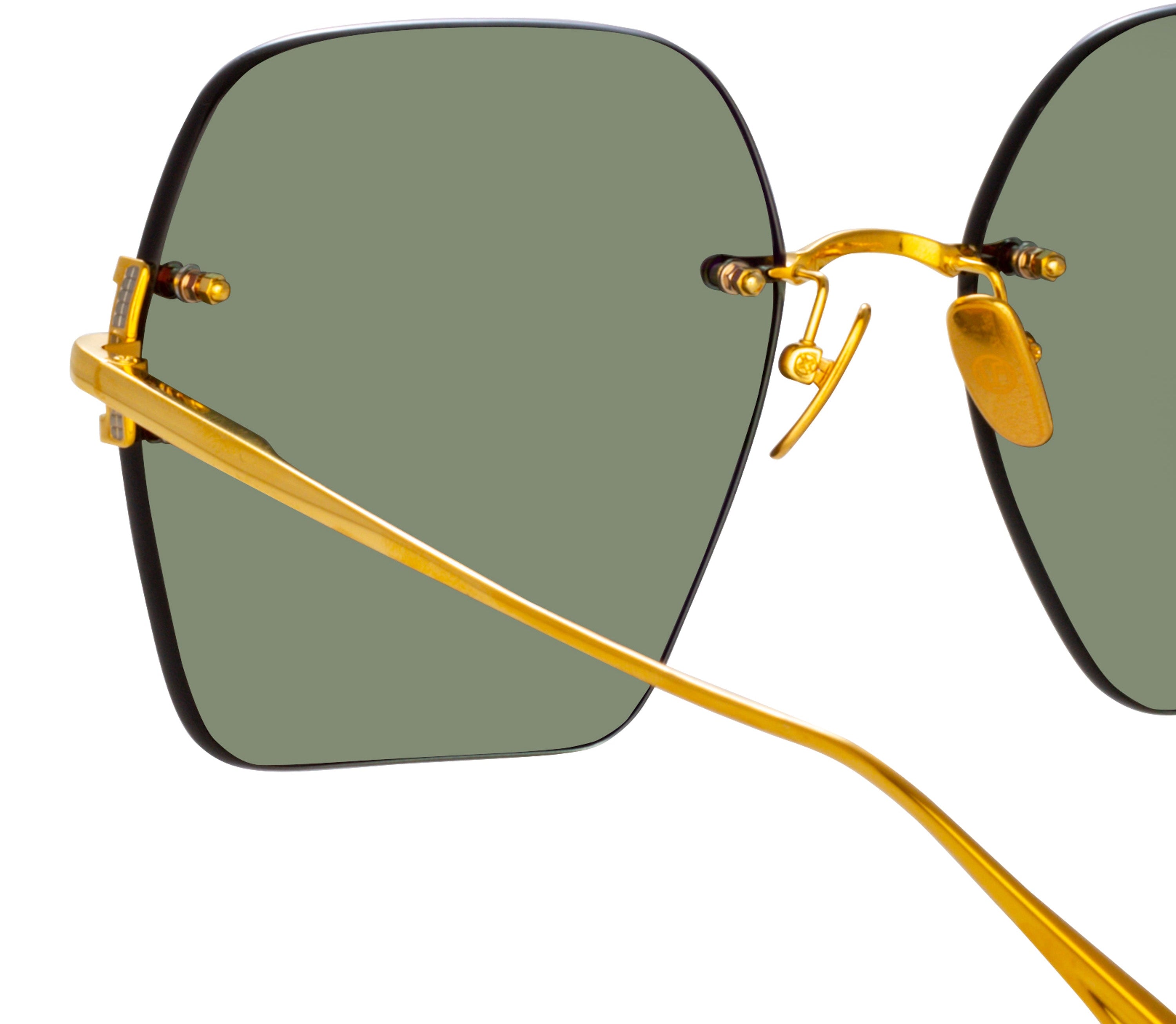 Color_LFL1395C2SUN - Carina Oversized Sunglasses in Yellow Gold / Green