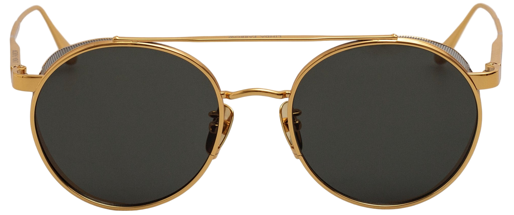 Color_LFL1503C1SUN - Conor Oval Sunglasses in Yellow Gold and Grey
