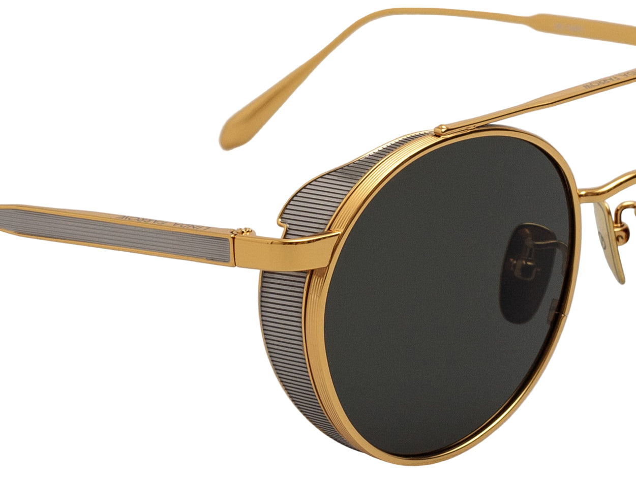 Color_LFL1503C1SUN - Conor Oval Sunglasses in Yellow Gold and Grey