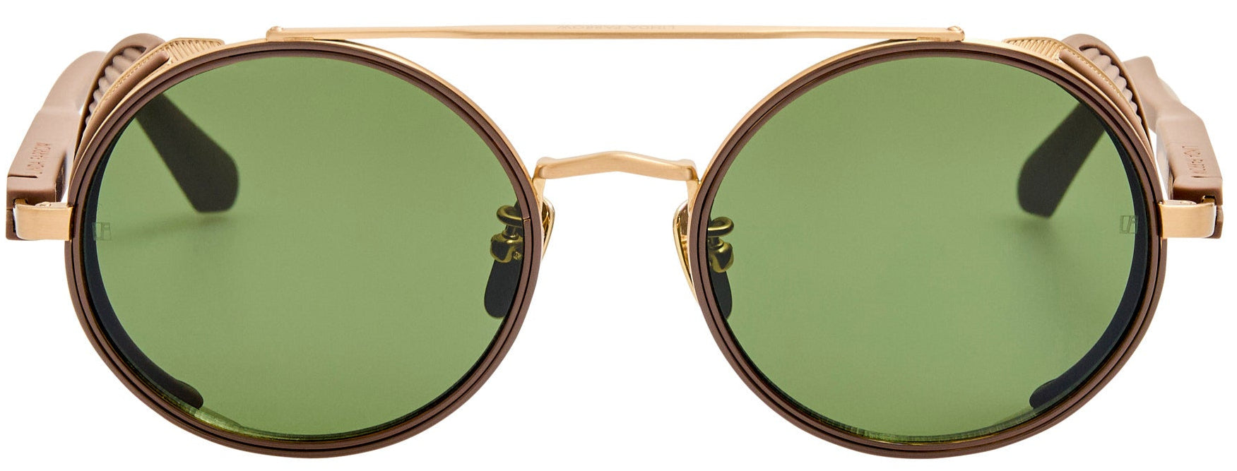 Color_LFL1631C2SUN- Baret Oval Sunglasses Light Gold and Green