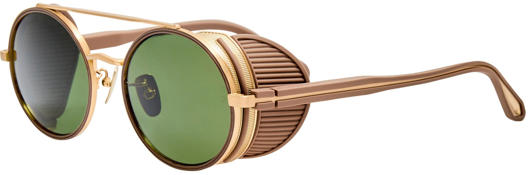 Color_LFL1631C2SUN- Baret Oval Sunglasses Light Gold and Green