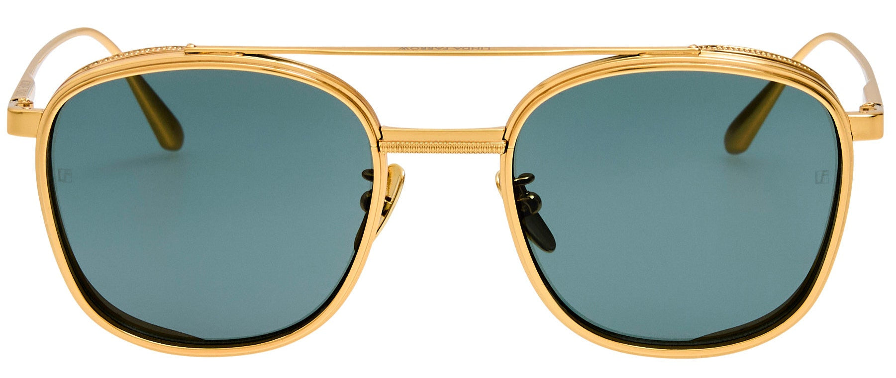 Color_LFL1558C4SUN - Varo Square Sunglasses in Yellow Gold and Deep Green 