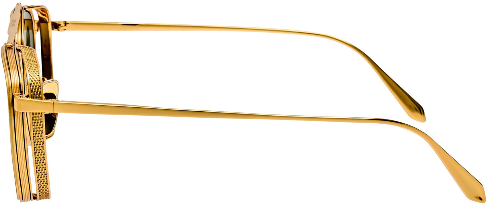 Color_LFL1558C4SUN - Varo Square Sunglasses in Yellow Gold and Deep Green
