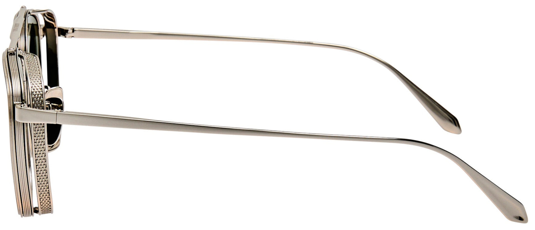 Color_LFL1558C2SUN - Varo Square Sunglasses in White Gold and Deep Green 